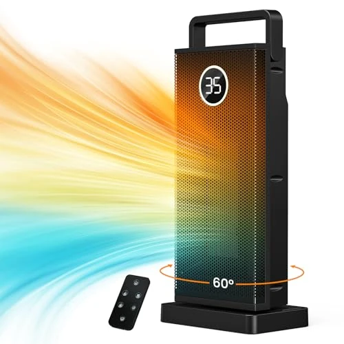 Offerta a tempo: Stufetta Elettrica Basso Consumo - 2000W, ECO Termoventilatore - 3 Modalità, 3S Riscaldamento, PTC Ceramica Silenzioso, 12H Timer, Oscillazione 60°, Protezione da Surriscaldamento e Ribaltamento - 6% da 69.99 € a 65.99 €