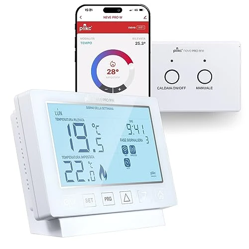 Offerta a tempo: Plikc - Cronotermostato digitale Wifi dual band compatibile con Alexa - (Neve PRO RFW) - 0.00% da 90.00 € a 90.00 €