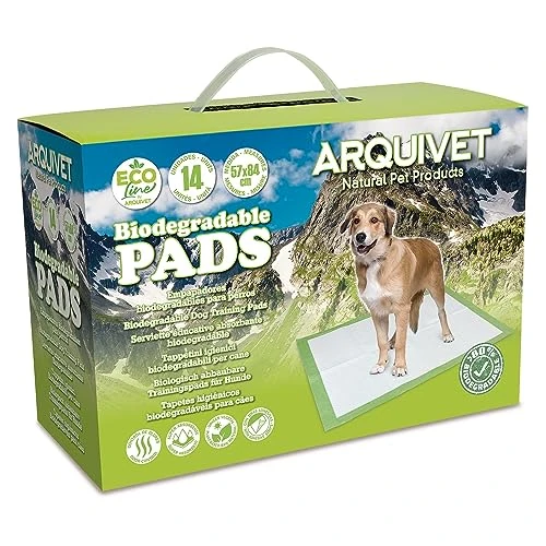 Arquivet - Pads para Perros súper absorbentes - Empapadores biodegradables - Empapadores Desechables - Alfombrilla higiénica para Perros - Grandes (14 Unidades). - 57 x 84 cm