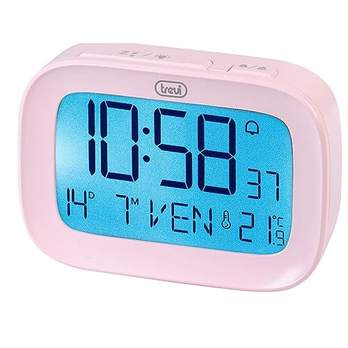 Limited-time offer: Trevi SLD 3850 Digital Alarm Clock with Integrated Thermometer, Large LCD Display, Clock and Calendar, Snooze Function, Pink from 19.84 GBP to 19.84 GBP (save 0%)