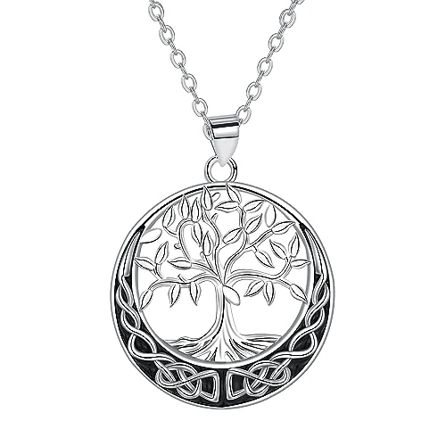 Offerta a tempo: Arrebol Collana Albero della Vita Donna Argento Sterling 925 Coppia Collana Ciondolo Nodo Celtico,Regalo di Natale Originale per Madre Moglie Figlia - Regolabile |45cm+5| - 20% da 21.99 € a 17.59 €