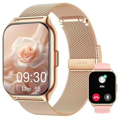 Smart Watch, 1,43 inch AMOLED Smartwatch voor heren, beantwoorden/bellen, fitnesshorloge verbonden gps, meer dan 110 sporten, bloeddruk, hartslag, stressmonitor, sporthorloge voor Android of iOS
