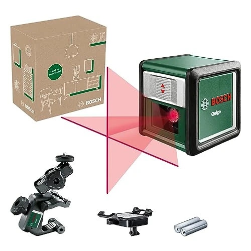 Limited-time offer: Bosch Cross line Laser Quigo with Universal clamp MM 2 (Easy and Precise Alignment with Flexible Positioning of The Tool Thanks to The Universal clamp, in E-Commerce Cardboard Box) from 57.99 GBP to 57.99 GBP (save 0%)