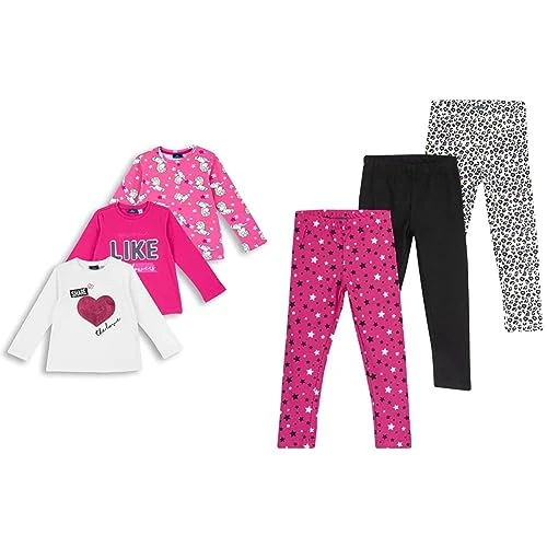 Conjunto de Camiseta de Manga Larga+Leggings Largos - Fucsia