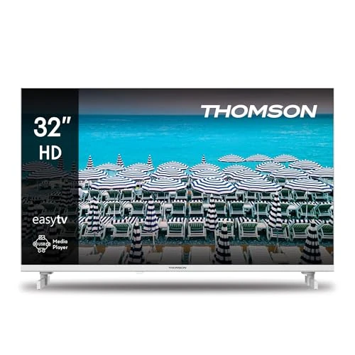 THOMSON 32 Inch (80 cm) LED HD Wit Easy TV – Nee Smart – Hotel Mode, USB, HDMI, Triple-Tuner (Kabel / Satelliet / Antenne), CI+, A+ Paneel – 32HD2S13W