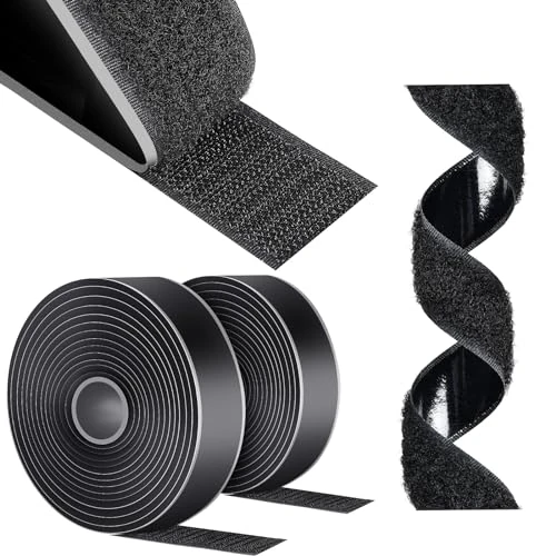 AiQInu Klettband Selbstklebend Extra Stark, 5M x 20mm Klettverschluss Selbstklebend, Flauschband Und Hakenband, Doppelseitiges Klettband Für Fliegengitter, Handarbei