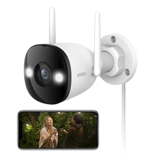 Imou 5MP Cámara Vigilancia WiFi Exterior Cámara de Seguridad IP67 con 30m Visión Nocturna en Color, AI Detección de Humana y Vehículos, Audio Bidireccional, Sirena (Bullet 3)