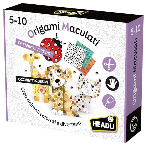 Tijdelijke aanbieding: Headu Origami Maculati creëert kleurrijke en grappige dieren It56963 spel Art & Craft voor kinderen van 4 tot 8 jaar, gemaakt in Italië van 24.56 EUR naar 24.56 EUR (korting 0%)