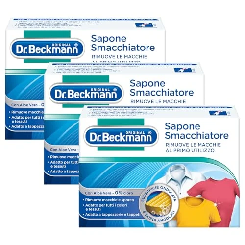 Offerta a tempo: Dr. Beckmann Sapone Smacchiatore | Lo smacchiatore naturale di comprovata efficacia | Anche per tappezzeria e tappeti | Non contiene profumi né coloranti o sbiancanti | 100 g (Confezione da 3) - 70% da 18.00 € a 5.49 €