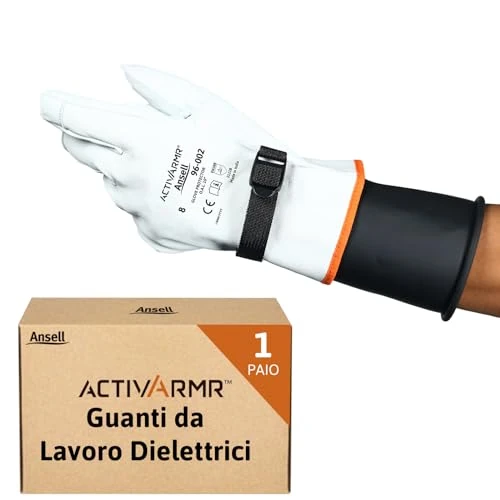 Limited-time offer: Ansell ActivArmr 96-002, Electrician Work Gloves, Electrical Protection Class 00 & 0 (500V-1000V), Insulating Leather Gloves for Professionals, Size M (1 Pair) from 20.17 GBP to 20.17 GBP (save 0%)