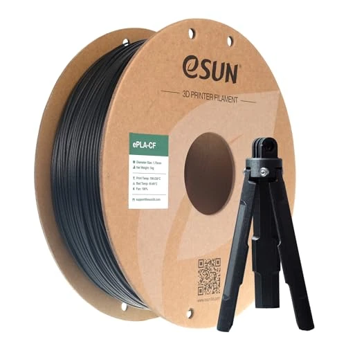 Limited offer: eSUN Carbon Fiber PLA Filament 1.75mm, Matte Texture 3D Printer Filament Carbon Fiber Reinforced PLA for Fast Printing, 1KG Spool (2.2 LBS) 3D Printing Filament for 3D Printers, Black from 27.99 EUR to 17.92 EUR (save 36%)
