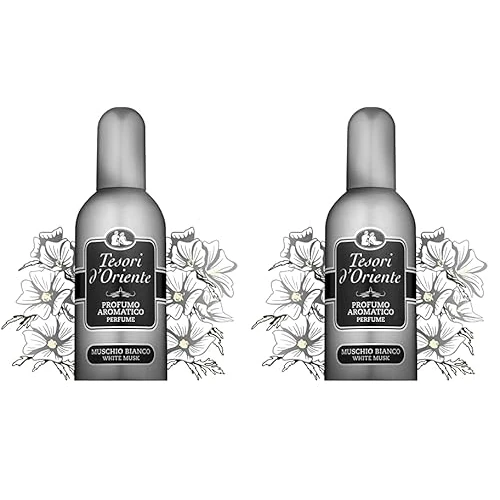 Tesori d'Oriente - Profumo Muschio Bianco, ambrato e armonioso, 100ml (Confezione da 2)