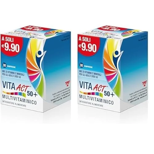 Offerta a tempo: ACT Vita 50+ Multivitaminico - 30 Capsule Compresse (Confezione da 2) - 52% da 19.80 € a 9.41 €