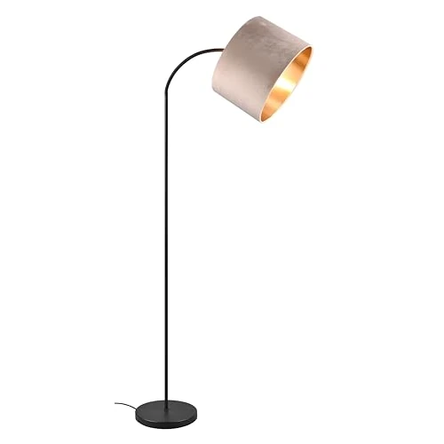 Limited offer: TRIO Leuchten Julieta Floor lamp 419090144, matt Black Metal, Velvet Beige Shade/Gold, excl. 1x E27 from 113.54 EUR to 113.54 EUR (save 0%)