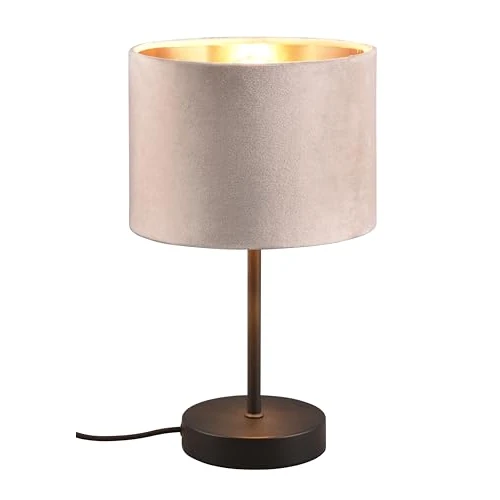 Offerta a tempo: Trio Lampada da tavolo Julieta 519000144, metallo nero opaco, paralume velluto beige/oro, escl. 1x E27 - 0.00% da 52.74 € a 52.74 €