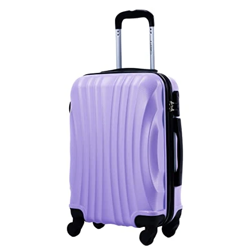 R.Leone Trolley Suitcase Hand Luggage 55 x 40 x 20 cm Hard Ultralight ABS 4 Wheels 3N, cream, Modello 2037, Swivel castor