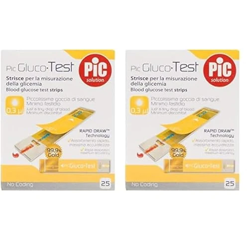Offerta a tempo: Pic Solution Pic GlucoTest - Strisce Per La Misurazione Della Glicemia 25 Pezzi (Confezione da 2) - 20% da 19.52 € a 15.68 €