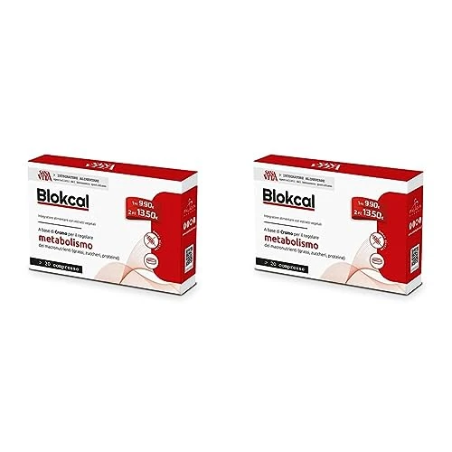 Offerta a tempo: SANAVITA BLOKCAL 20 COMPRESSE INTEGRATORE PER METABOLISMO 50035 (Confezione da 2) - 48% da 19.80 € a 10.32 €
