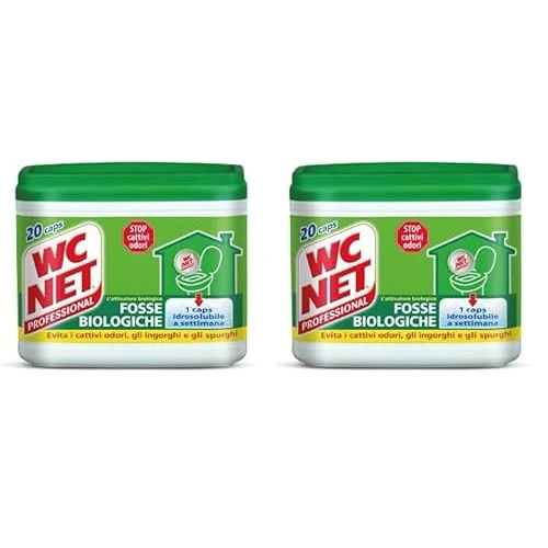 Wc Net Professional - Fosse Biologiche, Capsule Idrosolubili per WC, Scioglie gli Ingorghi, 20 Caps (Confezione da 2)