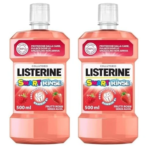 Begrenztes Angebot: LISTERINE SMART RINSE 500ML (Packung mit 2) - Fluoridhaltig, Alkoholfrei, Zuckerfrei - Kinder 6+ von 7.12 EUR auf 6.46 EUR (Rabatt 9%)