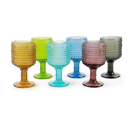 Offerta a tempo: Excelsa Aurora Set 6 Calici, Vetro Colorato in Pasta, Capacità 300 Ml., Fatto a Mano - 20% da 51.90 € a 41.71 €