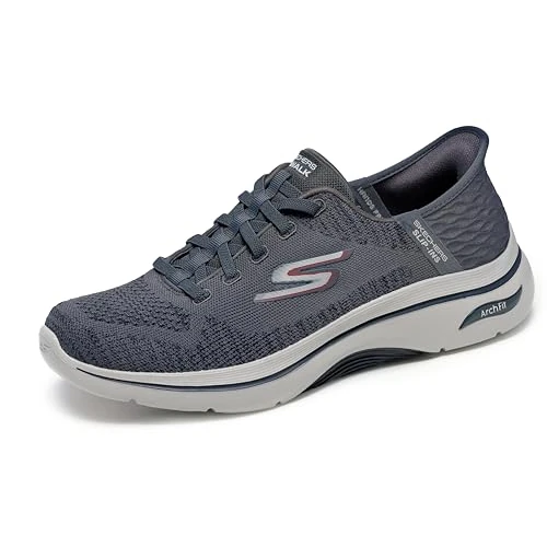 Oferta limitada: Skechers Hombre Go Walk Arch Fit 2.0 Grand Select 2 Slip-In ENTRENADOR, Charcoal And Red Textile, 46 EU de 114.95 € a 93.60 € (ahorro 19%)