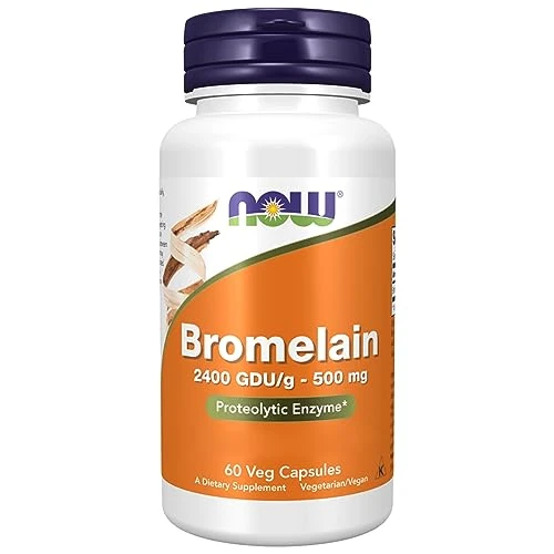 Limited-time offer: Now Foods, Bromelain, 2400 GDU/g, 500mg, 60 Vegan Capsules, Soy Free, Gluten Free, Vegetarian, Non GMO from 25.91 £ to 19.83 £ (save 23%)