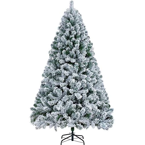 Offerta a tempo: Yaheetech Albero di Natale Innevato Artificiale Folto 183cm 820 Rami Bianco | Effetto Neve Realistico, Rami PVC Ignifughi, Base Stabile Pieghevole, Ideale per Allestimenti Natalizi Indoor e Commerciali - 14% da 79.99 € a 68.58 €