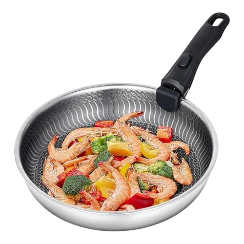 Zeitlich begrenztes Angebot: AMZCHEF Bratpfanne 28 cm, Edelstahl Pfanne Induktion mit abnehmbarem Griff, Antihaftbeschichtung, spülmaschinenfest,edelstahlpfanne für alle Herdarten von 49.99 € auf 39.99 € (20% Rabatt)