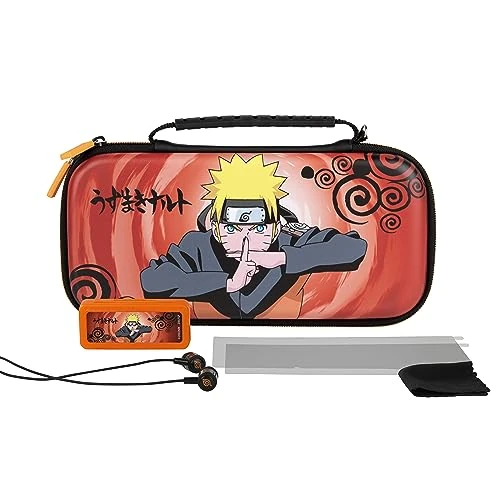 Konix Naruto Shippuden Pack d'accessoires gaming Starter Kit Jutsu Nintendo Switch et Switch OLED - Housse - Boîtier - Écran de protection - Écouteurs