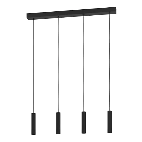 Offerta a tempo: Eglo Almudaina - Lampada a sospensione da tavolo a 4 luci, lampada per sala da pranzo in metallo nero, colore luce bianco caldo, 84 cm - 20% da 249.00 € a 199.00 €