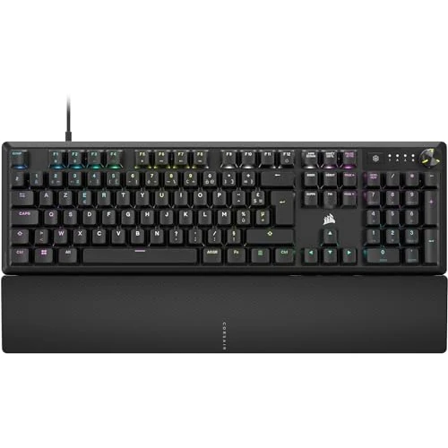 Corsair K70 Core RGB Tastiera Meccanica di Gioco con Poggiatempo - Tasti lineari pre-lubrificati MLX Red - Ammortamento del Suono - Compatibile con iCUE - AZERTY FR Layout - Nero