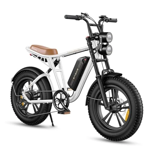 Tijdelijke aanbieding: ENGWE M20 Elektrische Fiets voor Heren, 75KM Accusysteem, 20"x4.0" Dikke Banden, 48V 13AH Batterij, All-Terrain Off-Road, 7 Versnellingen, Volledig Geveerd (Wit) van 1099.00 € naar 1099.00 € (0.00% korting)
