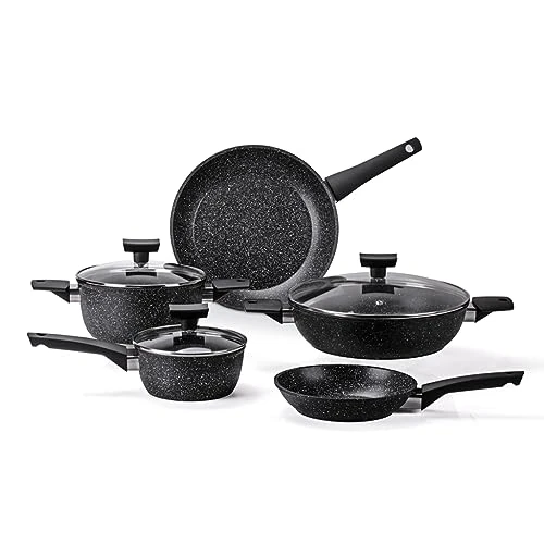 Tijdelijke aanbieding: Moneta Magnolia Stone Black Pannenset, 8-delig, ook voor inductie. van 89.90 EUR naar 89.90 EUR (korting 0%)
