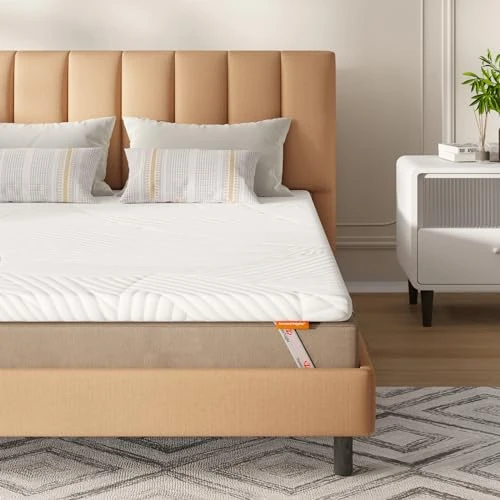 Offerta a tempo: Sweetnight - Topper Materasso 160 x 200 cm, Viscoelastico e Memory Gel, Altezza 5 cm, Lavabile, Bianco - 43% da 103.99 € a 59.27 €