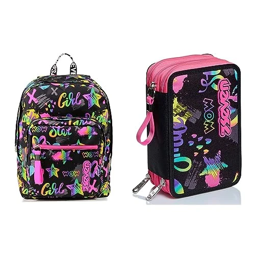 Offerta a tempo: Seven Zaino Scuola Extra Fit, Nero Fantasia — 14% da 101,17 € a 86,80 €