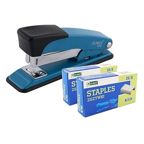 Offerta a tempo: D.RECT 315A Spillatrice Cucitrice in Metallo con 2000 Punti – Cucitrice da Tavolo per Ufficio Scuola Casa – Pinzatrice Robusta per 30 Fogli, Blu - 7% da 7.48 € a 6.99 €