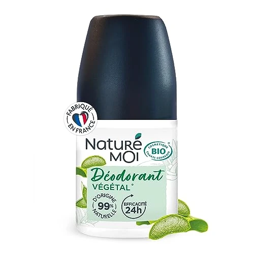Naturé Moi Desodorante Roll-on – 24 horas de eficacia – Desodorante para hombre con aloe vera orgánico y magnesio – Fragancia vegetal – 99% de origen natural – 50 ml – Fabricado en Francia