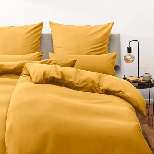Offerta a tempo: Blumtal Biancheria da letto 140 x 200 cm e federe 40 x 80 cm, copripiumino in microfibra traspirante, super morbido, certificato Oeko-Tex, 2 pezzi, Spicy Mustard - 0.00% da 7.99 € a 7.99 €