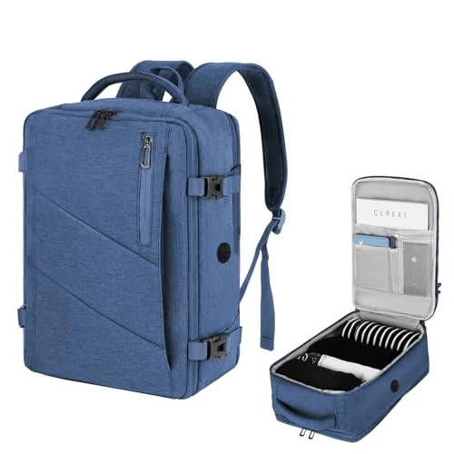 Offerta a tempo: VOESLD Zaino per Ryanair 40x20x25, Zaino da Viaggio Aereo Bagaglio a Mano Blu Zaini Porta PC Donna Uomo Impermeabile Zaini Bagaglio a Mano per Tutte le Principali Compagnie Aeree - 20% da 29.99 € a 23.99 €
