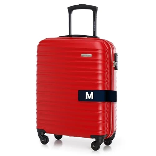 Offerta a tempo: WITTCHEN Valigia da Cabina Trolley Bagaglio a Mano Valigia a rotelle piccola Trolley guscio duro ABS 4 ruote spinner Serratura a combinazione Maniglia telescopica Groove Line rosso Ryanair/ITA Airways - 13% da 44.99 € a 39.00 €