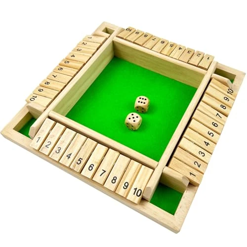 Oferta limitada: EACHHAHA Shut The Box 4 Jugadores -Juego de Mesa de Madera clásico,Juego de Dados,Juegos de Fiesta en casa,Juguetes de Viaje,Aplicable al Entrenamiento de lógica matemática Infantil. de 16.99 EUR a 14.44 EUR (ahorro 15%)