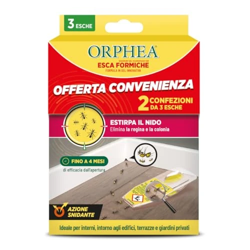 Offerta a tempo: Orphea Protezione Casa Esca per Formiche Bipack – Innovativa formulazione in Gel – Rimuove Le infestazioni di formiche – Durata Fino a 4 Mesi dall’Apertura della Confezione - 0.00% da 11.96 € a 11.96 €