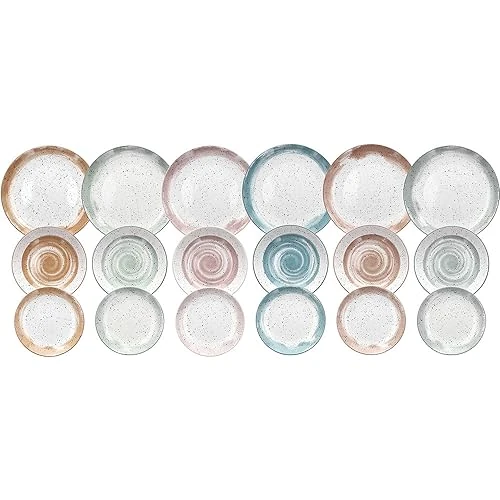 Oferta ograniczona: Tognana Zastawa obiadowa dla 6 osób, 18 sztuk, porcelana, wielokolorowa z 287.22 EUR na 287.22 EUR (znizka 0%)