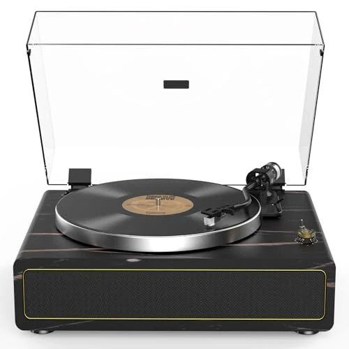 Record Player Built-in Stereo Speakers Vintage Turntable for Vinyl Records Bluetooth Retro LP Phonograph All-in-one High Fidelity AT-3600L MM Cartridge 3 Speed Belt-Driven Phono Audio