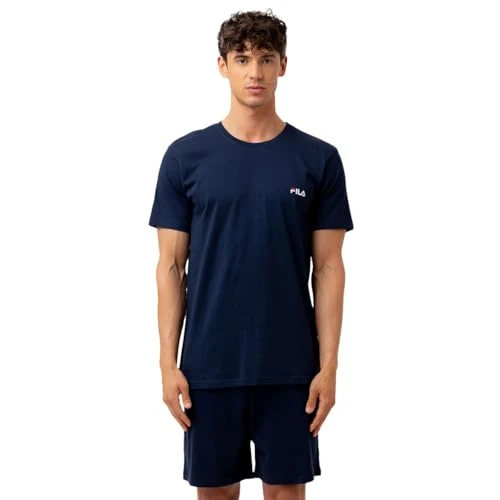 Oferta limitada: Fila - Pijama Corto para Hombre, 100% algodón, Ropa de Dormir para Hombre, Conjunto Suave y cómodo, Talla M, M, M de 39.90 € a 32.90 € (ahorro 18%)