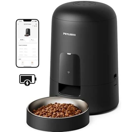 Oferta limitada: PETLIBRO Comedero Gato Automatico, 2.4G WiFi Funciona con Pilas, Dispensador Comida Seca Gatos/Perros, Control de App, 1-10 Comidas al Día, Automático Mascotas Sin Cable para Gatos, 2L, Negro de 89.99 EUR a 69.99 EUR (ahorro 22%)