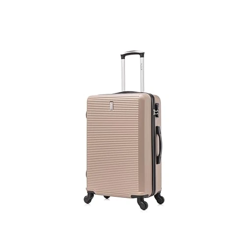 Limitiertes Angebot: CELIMS - Mittlerer Koffer Weiß, Hartschale mit 4 Rollen, leicht, Aufgabegepäck 20 kg, 65 cm | Integriertes Schloss | ABS | Wochenendkoffer | Champagne von 54.99 EUR auf 45.90 EUR (Spare 17%)