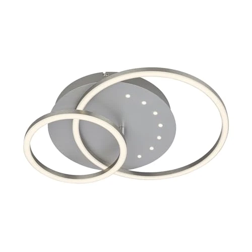 BRILONER - Plafoniera LED, luce bianca calda, lampada LED color alluminio, lampada da salotto da 24W con funzione di memoria, 400x300x75 mm (LxPxH)