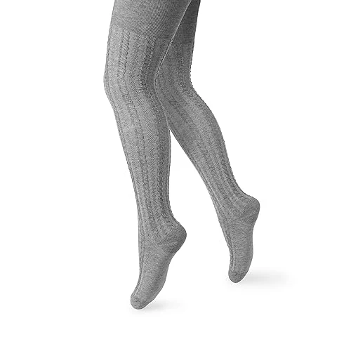 Beperkte aanbieding: Steven panty voor meisjes | Katoenen babypanty met vlechtpatroon | Balletpanty voor meisjes | Zacht en duurzaam fijne kousen, grijs, 80-86 van 10.49 EUR naar 10.49 EUR (besparing 0%)